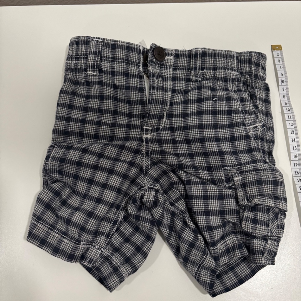 Kids GAP White Blue Plaid Shorts